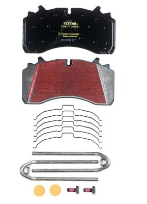 TEXTAR Bremsbelagsatz, Scheibenbremse Lightweight Technology Universal mit Zubehör für SAF GIGANT 0233501309 09291074 03057008401 2933601 Image