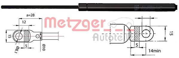 METZGER Gasfeder, Koffer-/Laderaum 480N für BMW 51242231663 2110284 Image
