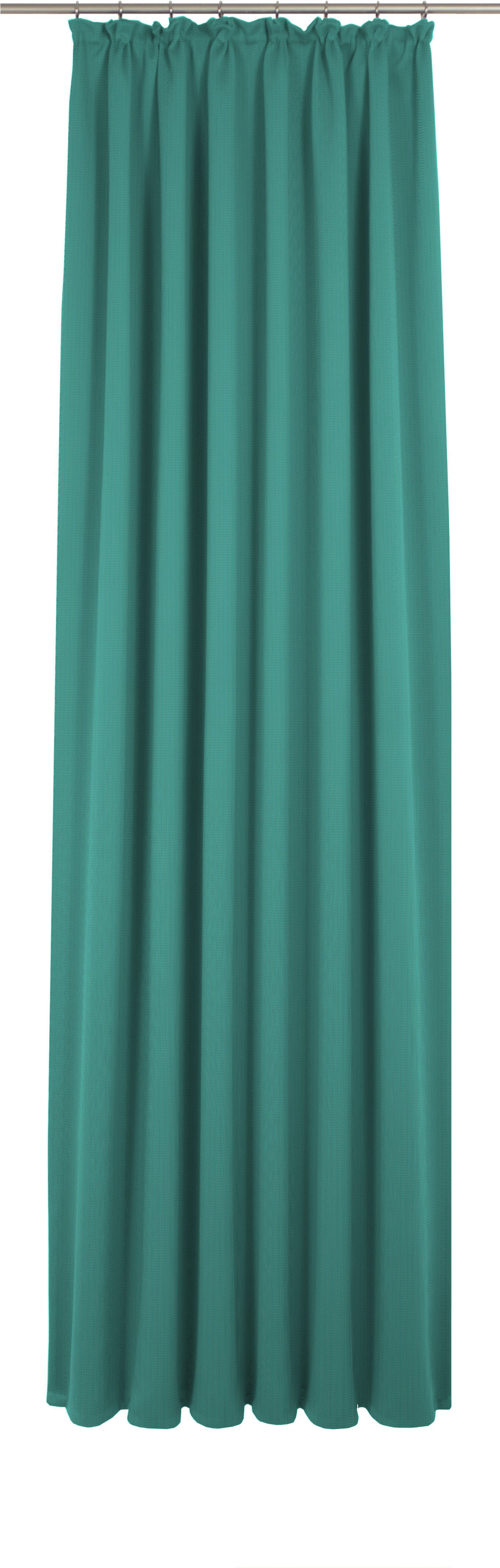Vorhang ADAM "Uni Collection", blau (petrol), B:142cm H:405cm, Jacquard, Baumwolle (Bio-Baumwolle), Gardinen, aus 100% Bio-Baumwolle Image