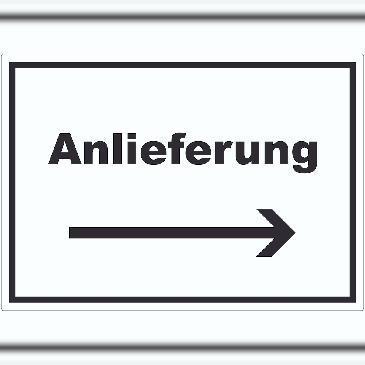 HB-Druck Anlieferung Aufkleber mit Text und Richtungspfeil rechts Annahme waagerecht A8 (52x74mm) Image