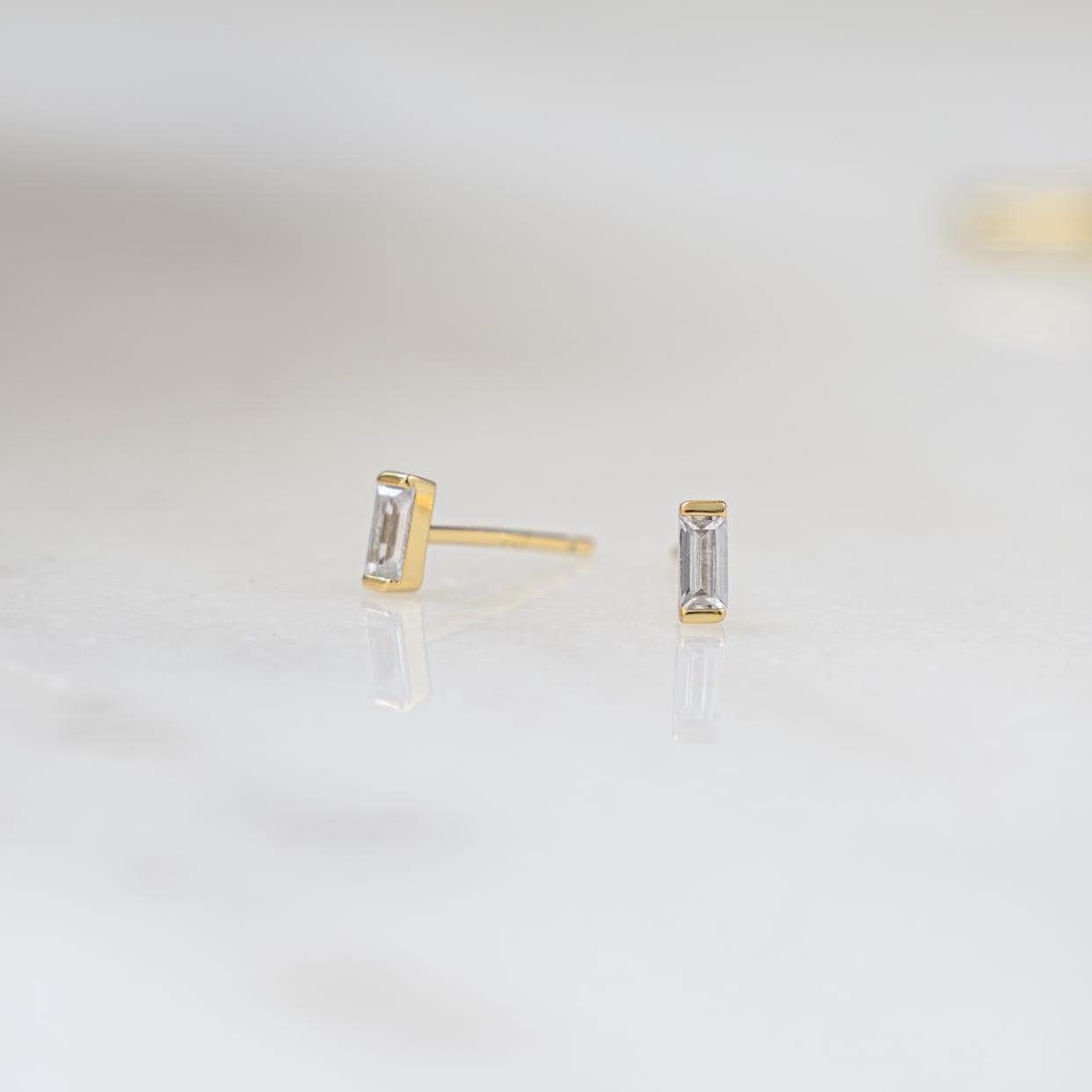 Ohrstecker, Cubic Zirkonia, Silber Ohrringe, Zierliche Schmuck, Gold Ohrstecker, kleine Ohrstecker, Minimalist Ohrringe, Geschenk für sie
