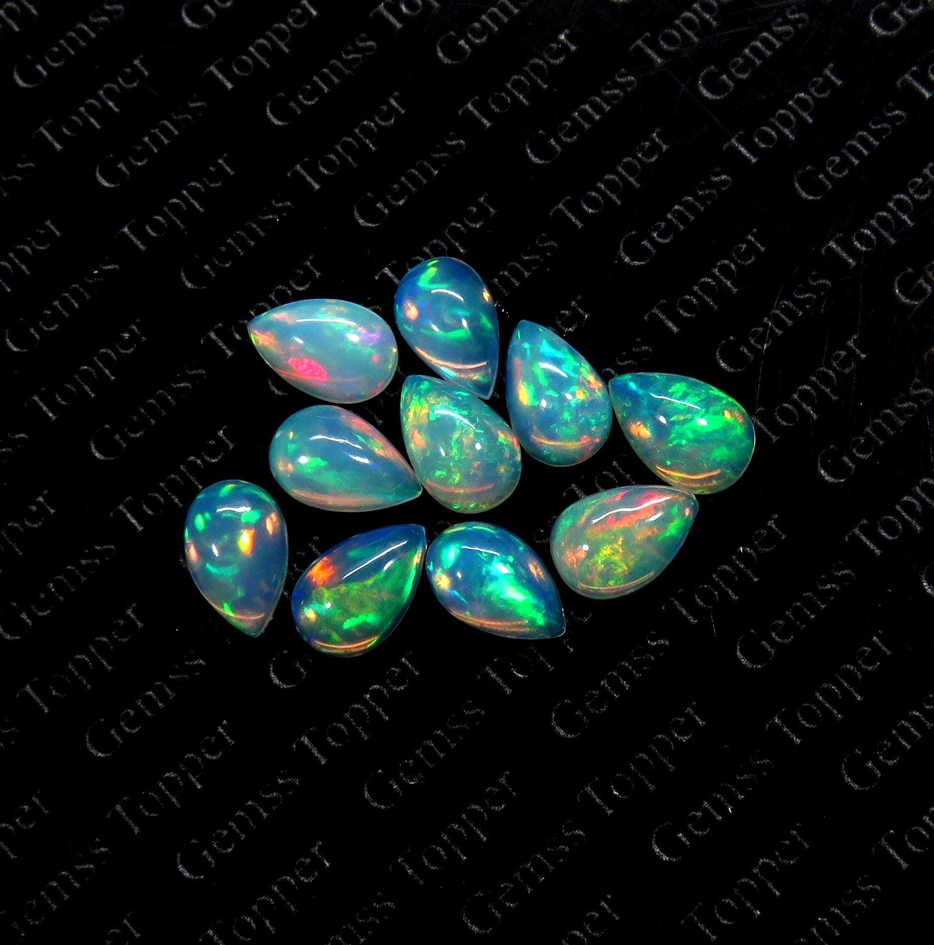 Äthiopischer Opal 3 x 5 mm, 4 x 6 mm, 5 x 7 mm, 5 x 8 mm, 6 x 8 mm, 6 x 9 mm Birne Cabochon - Beste Qualität Edelstein für die Schmuckherstellung