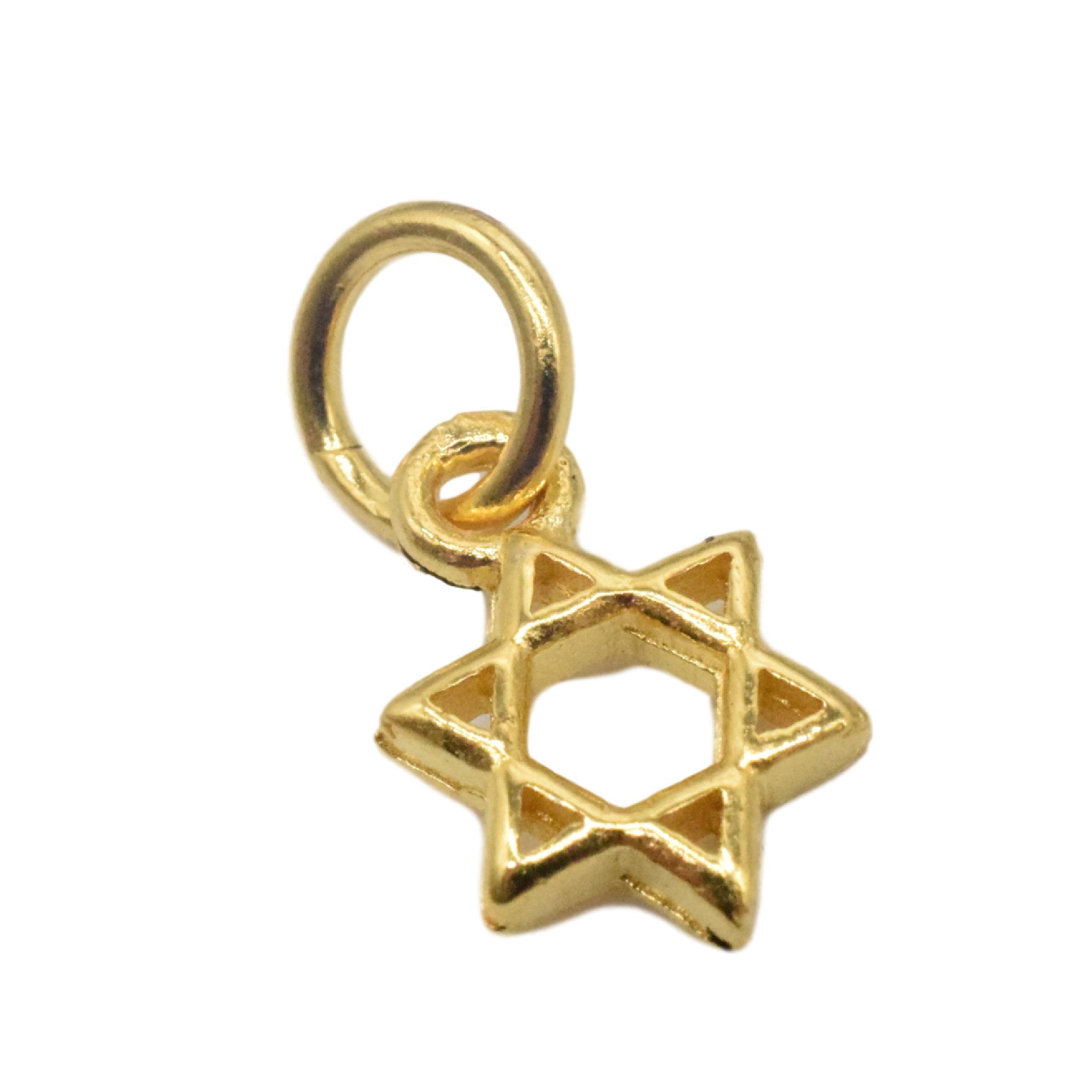 14K Gold Vermeil Stil Kleiner Davidstern Anhänger, 14K Gold über 925 Sterling Silber Davidstern Anhänger, Davidstern für Halskette