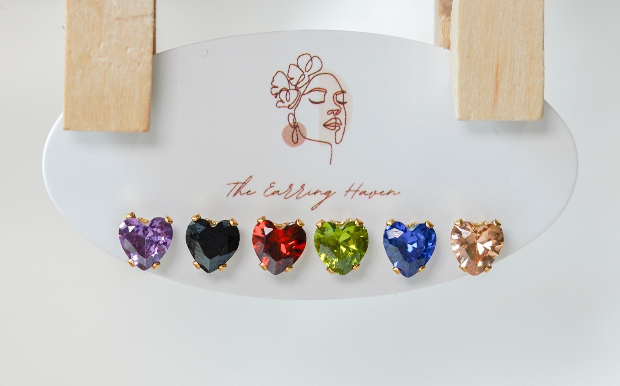 Ohrstecker Set, Gold Ohrstecker, Bunte Ohrringe, Minimal Alltags Herz Ohrstecker, Zirkonia Ohrringe, Spaß Schmuck, zierliche Ohrring