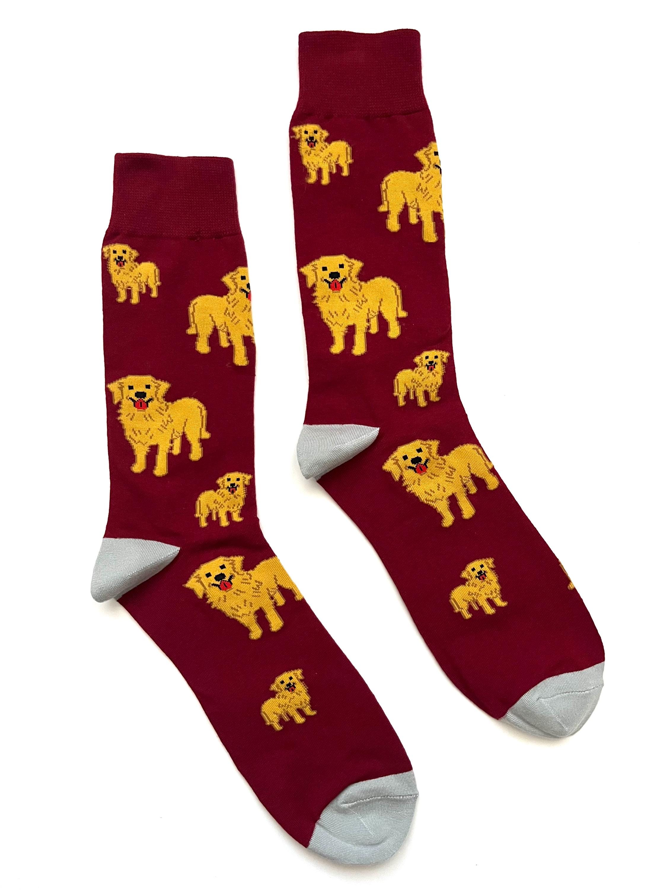 Golden Retriever Crew Socken | Lustige Socken | Coole Socken | Kultige Socken | Verrückte Socken | Hundesocken | Funky Socken | Herrensocken | Tier So