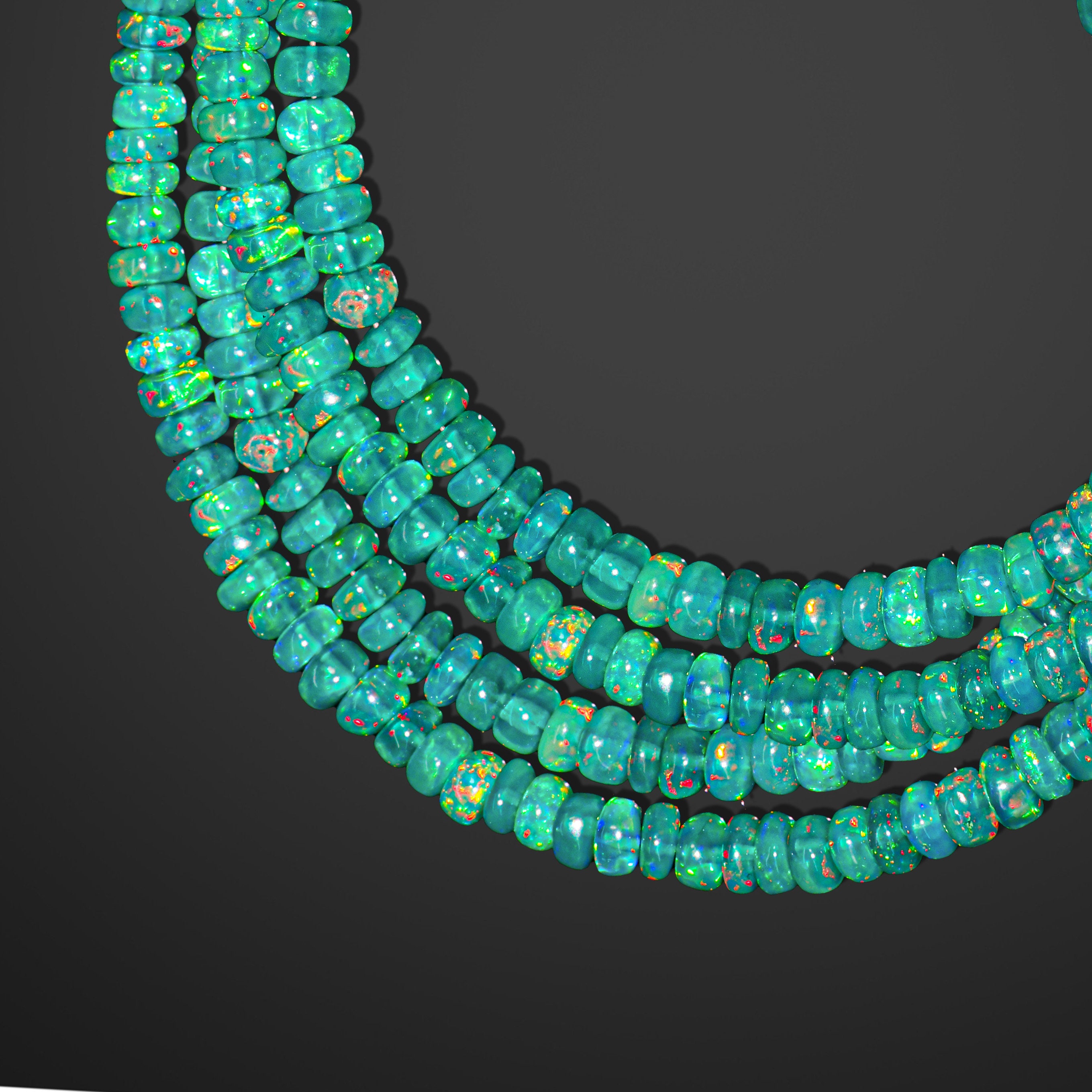 Feuer grüne Opal Perlen Halskette, Natürliche Feuer Opal Halskette, Halskette für Frauen, Feuer Opal Schmuck, Oktober Geburtsstein, Silber Opal Halske