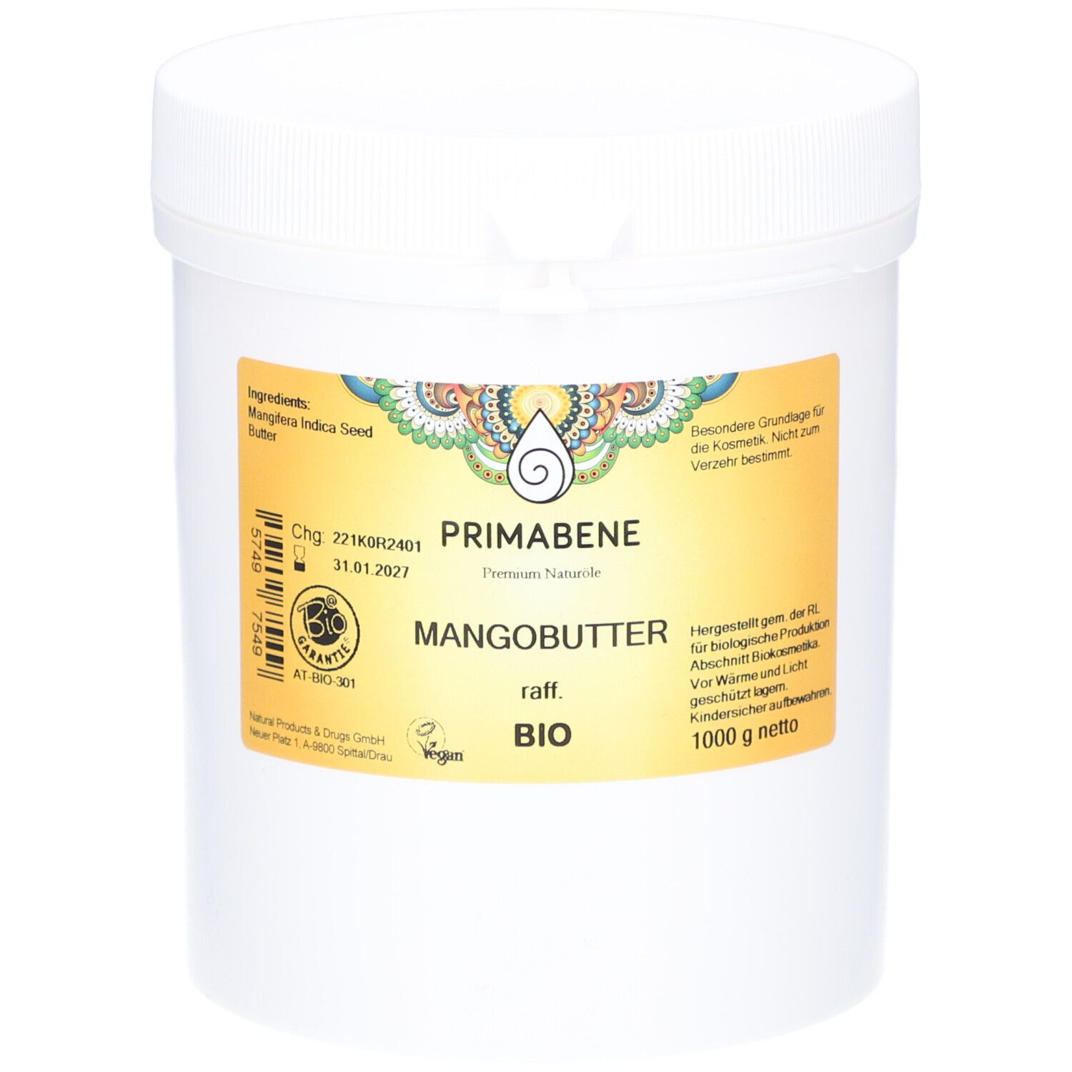 Mangobutter Raff NPD PRI BIO 1000 g Creme Image
