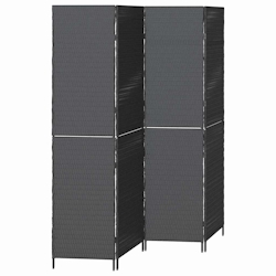 vidaXL Raumteiler Schwarz 195 x 180 cm Poly-Rattan Image