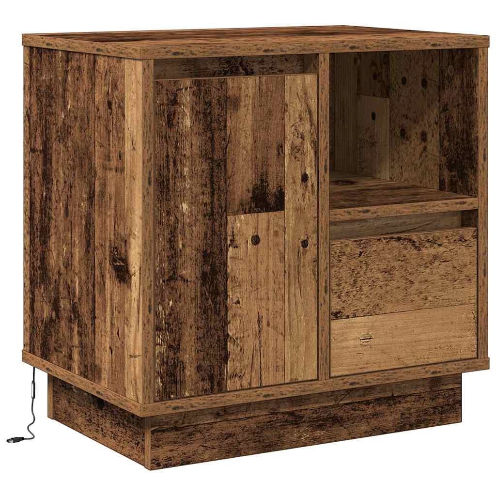 vidaXL Nachttisch mit 2 pcs Altholz 50 x 34,5 x 50 cm Holzwerkstoff Image