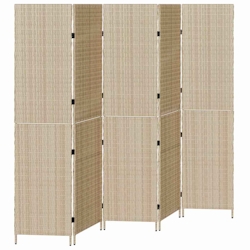 vidaXL Raumteiler Beige 242 x 180 cm Poly-Rattan Image