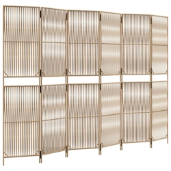 vidaXL Paravent 6-tlg. Beige Poly Rattan Image
