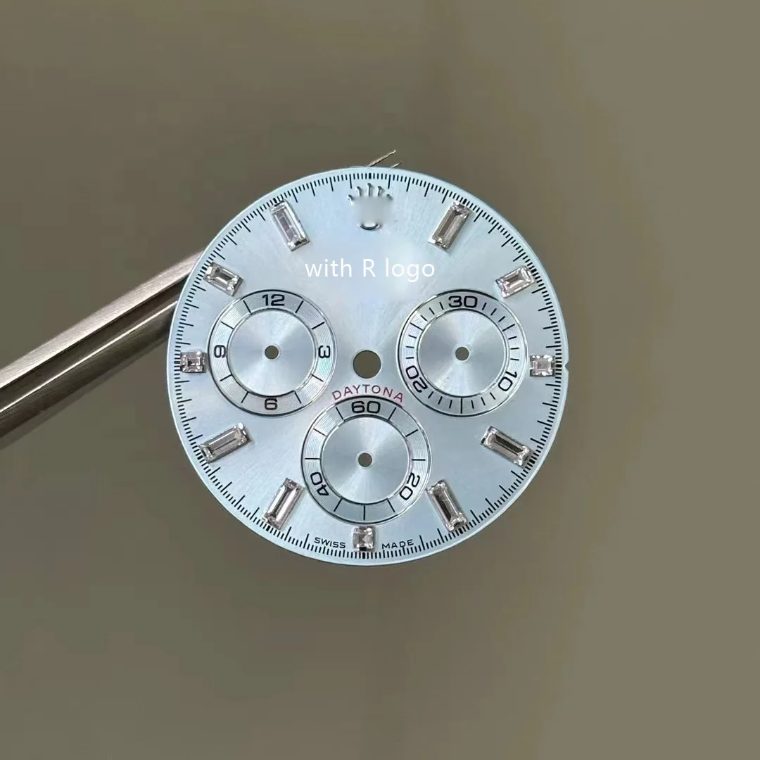 Eisblaues Diamant-Uhrenzifferblatt für Day-tona 116506, kompatibel mit 4130-Uhrwerk, Aftermarket-Uhrenzubehör Image