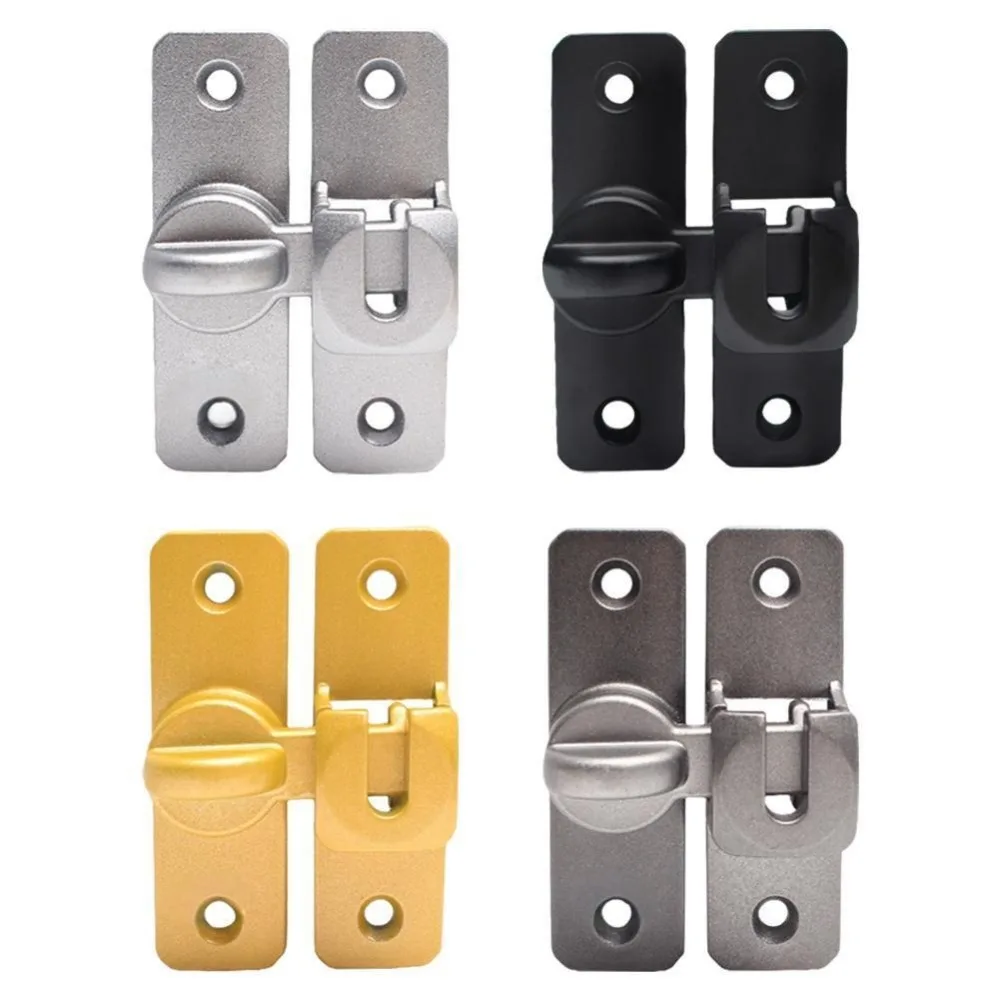 Diebstahlsichere Türschnallen aus Aluminiumlegierung, Hardware, Diebstahlsicherung, Flip-Latch-Schloss, 90-Grad-montierte Schiebetür, Türriegel Image