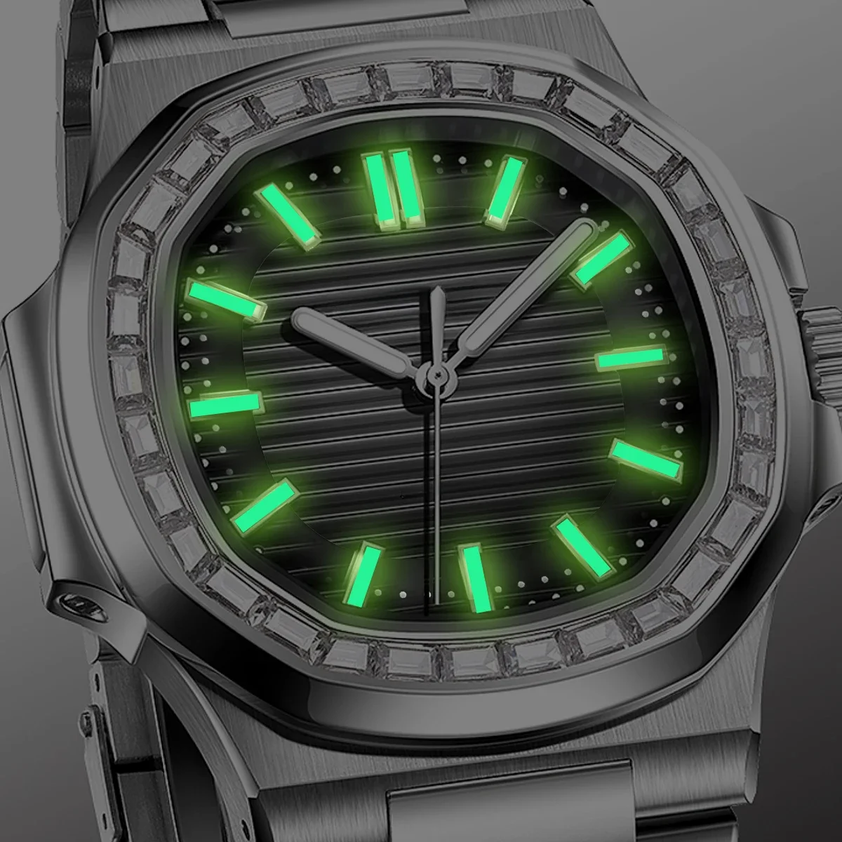 30,5mm Zifferblatt Für Nautilus NH35/NH36 Hohl Grün leuchtende Indizes Fit Automatische Bewegung Geändert Skeleton Uhr Zubehör teile Image