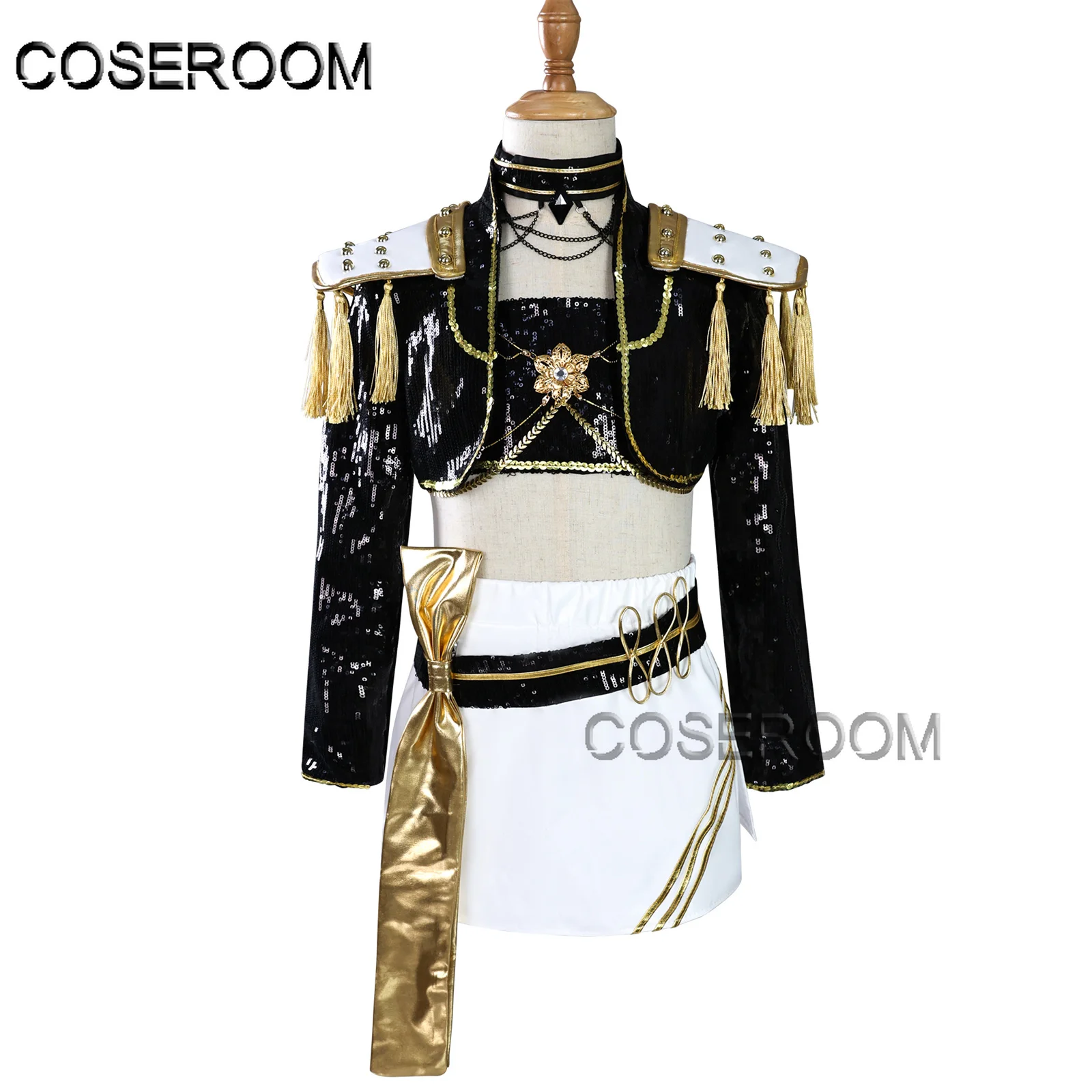 Kinder Kinder HHUNTR KKPOPP DDemonn HHunterss MMiria Cosplay Kostüm Schwarz Bühne Halloween Comic Con Anime Perücke Rollenspiel Image