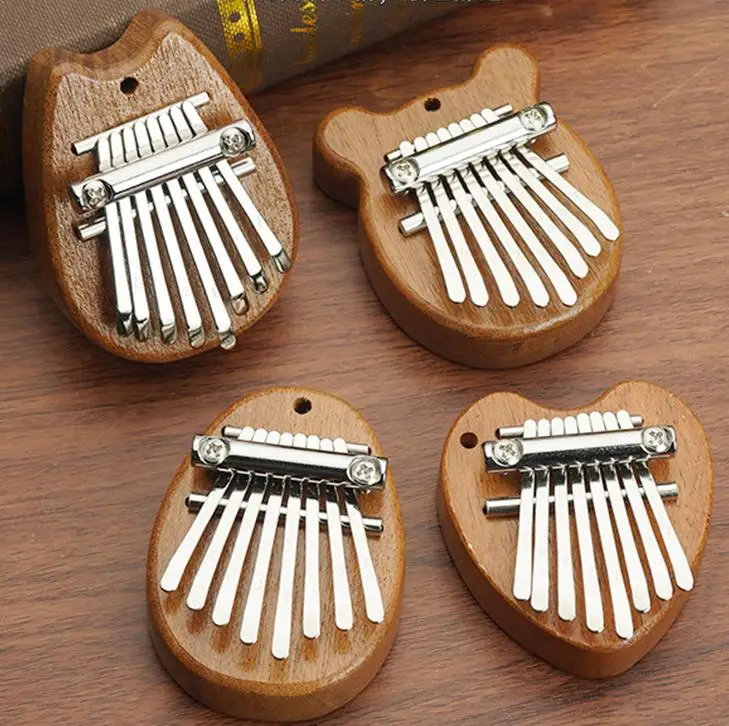 8-Tasten-Mini-Kalimba aus Holz, hochwertig, exquisit, Finger-Daumen-Klavier, Marimba, Musik, gutes tragbares Zubehör, Anhänger, Geschenk Image