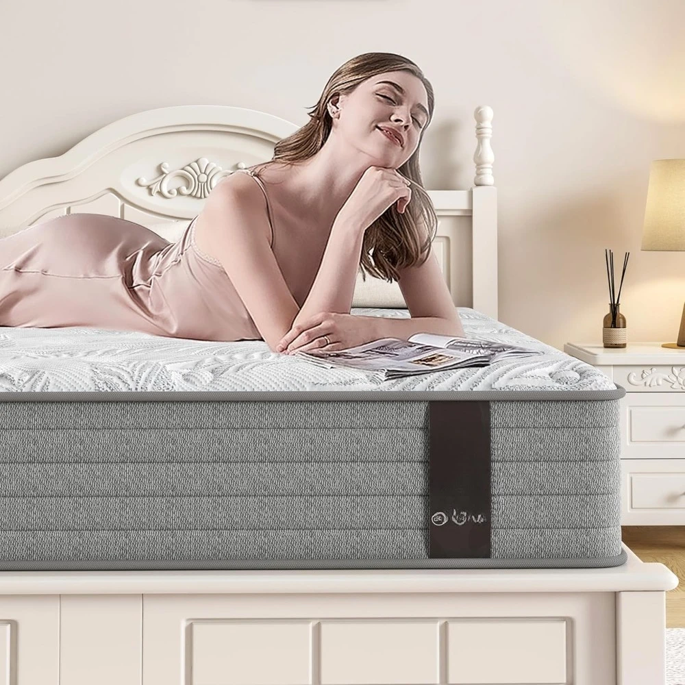 Mattress 12 Inch, Twin XL Size Memory Foam Mattresses, Hybrid Mattress in a Box with Independent Spring/Handle Design/Medium