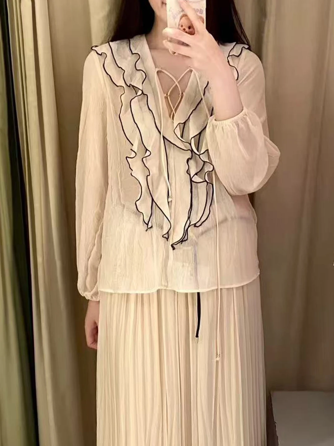 Gürtel-Faltenrock für Damen, 2022, Sommer, elegante Damenröcke, hohe Taille, Feen-Chiffon-Midirock, lässiger Tüll, lange Röcke, plissiert Image