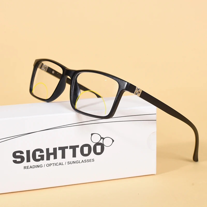 Bifokale Linsen Progressive Multifokus-Lesebrille für Männer Anti-Blaulicht Nah-Fern-Lesebrille Metall Gafas + 100 + 200 + 300 Image