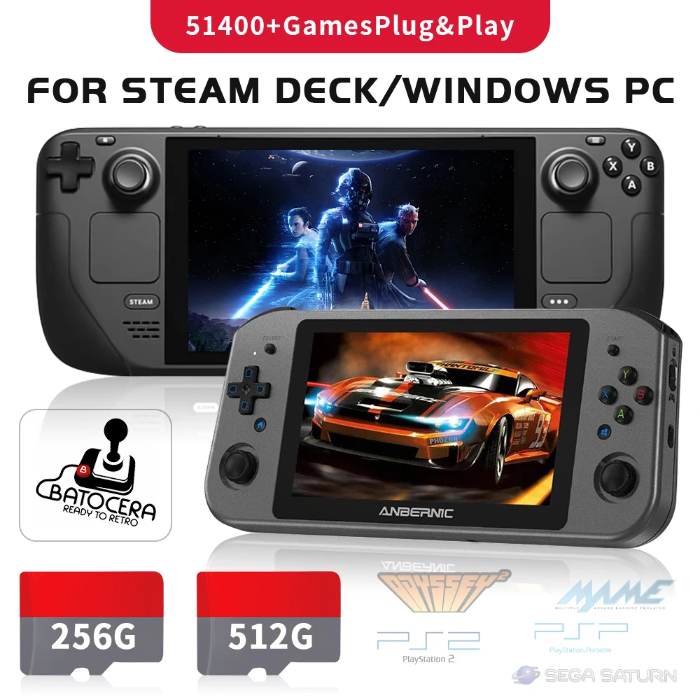 Carte de jeu pour Steam Deck, Batocera 39, système TF, PC Windows, console de jeu avec plus de 51400 jeux, PS3, PS2, PS1, N64, dernier cri