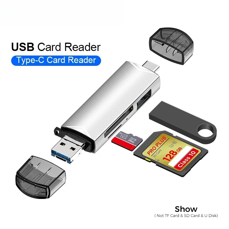 Lecteur de carte Micro TF OTG Type C 6 en 1, pour adaptateur USB, carte OTG USB 3.0, clé USB TF, lecteur de carte multifonctionnel USB