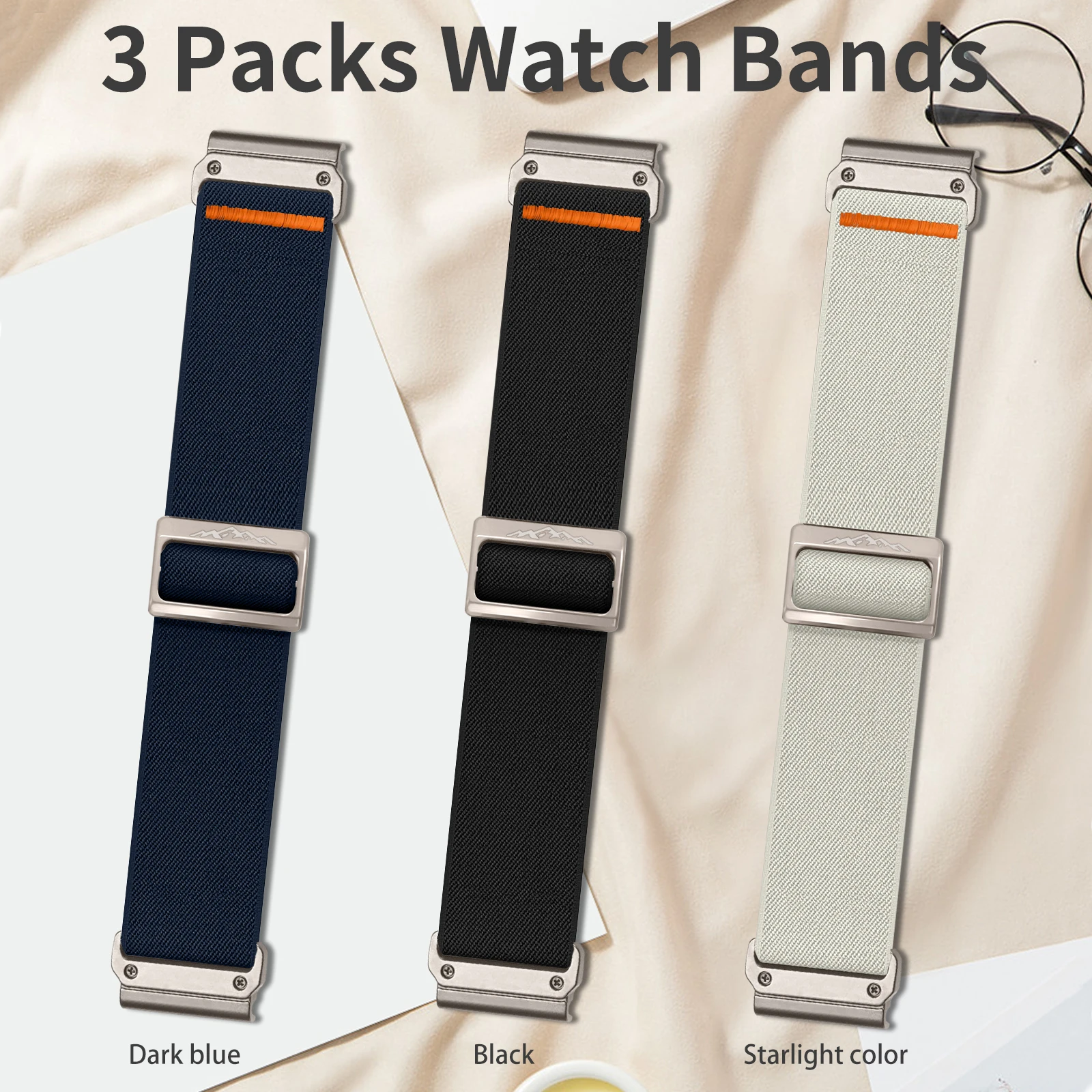 3 Stück Nylonarmband für Garmin Descent Mk3i 51 mm Mk2 Armband Garmin Enduro 2 MARQ/Epix Gen 2 Sport 22/26 mm Bandzubehör Image