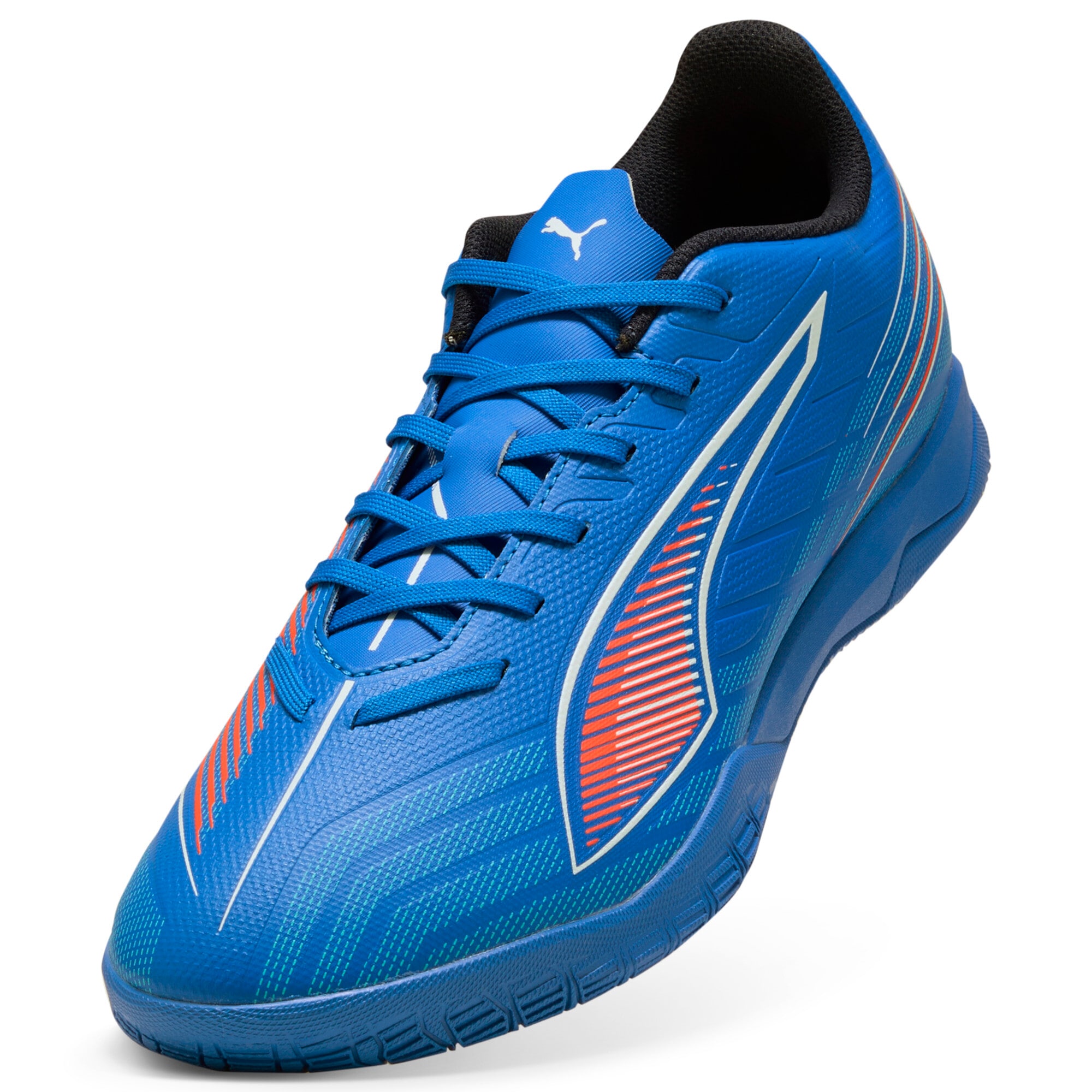 Fußballschuh PUMA "ULTRA 6 PLAY IT", Gr. 40, weiß (ultra blau, puma weiß, glowing rot), Synthetik, Schuhe Image