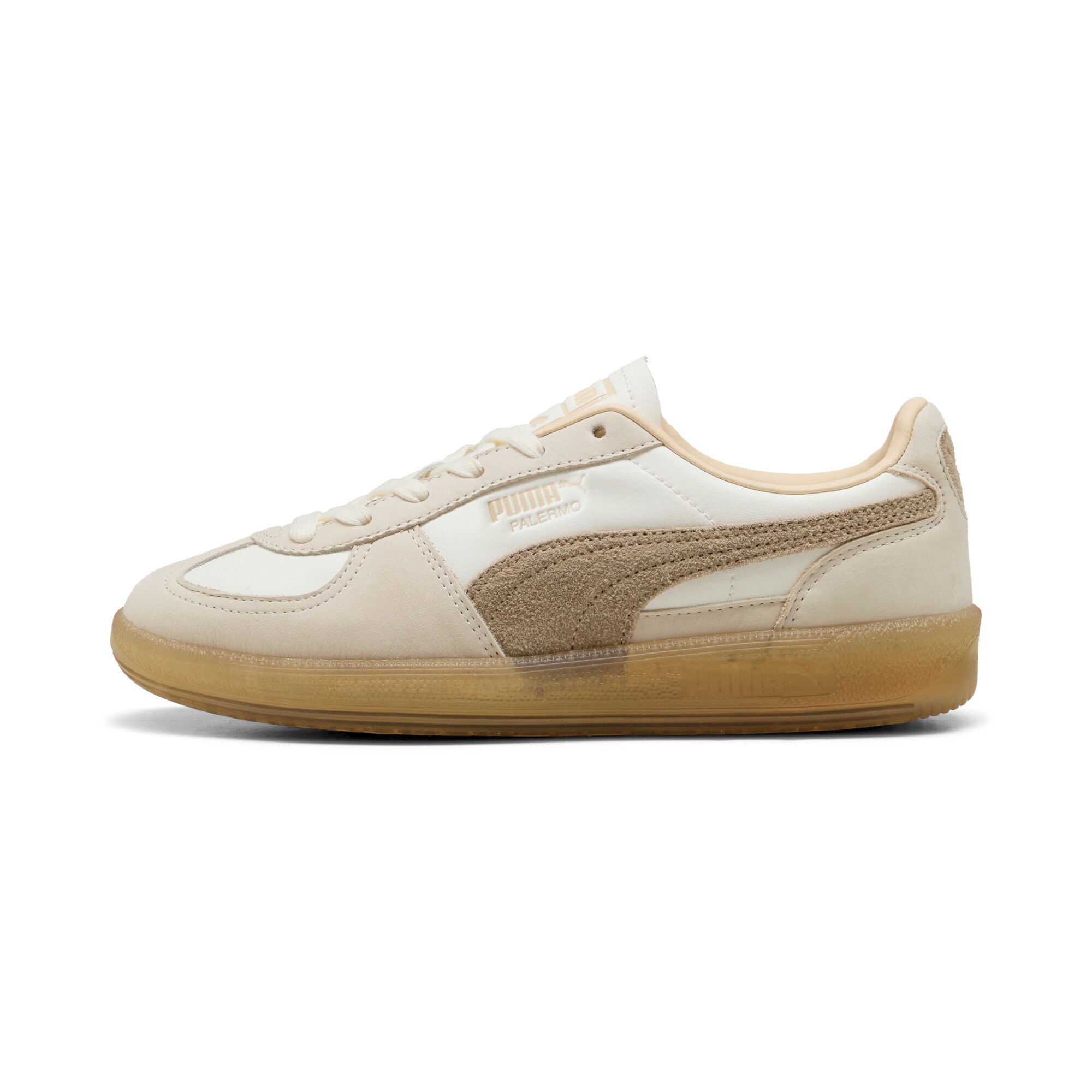 Sneaker PUMA "PALERMO ELEVATED WNS", Gr. 40, warm weiß, chocolate chip, Leder, unifarben, Schuhe Image