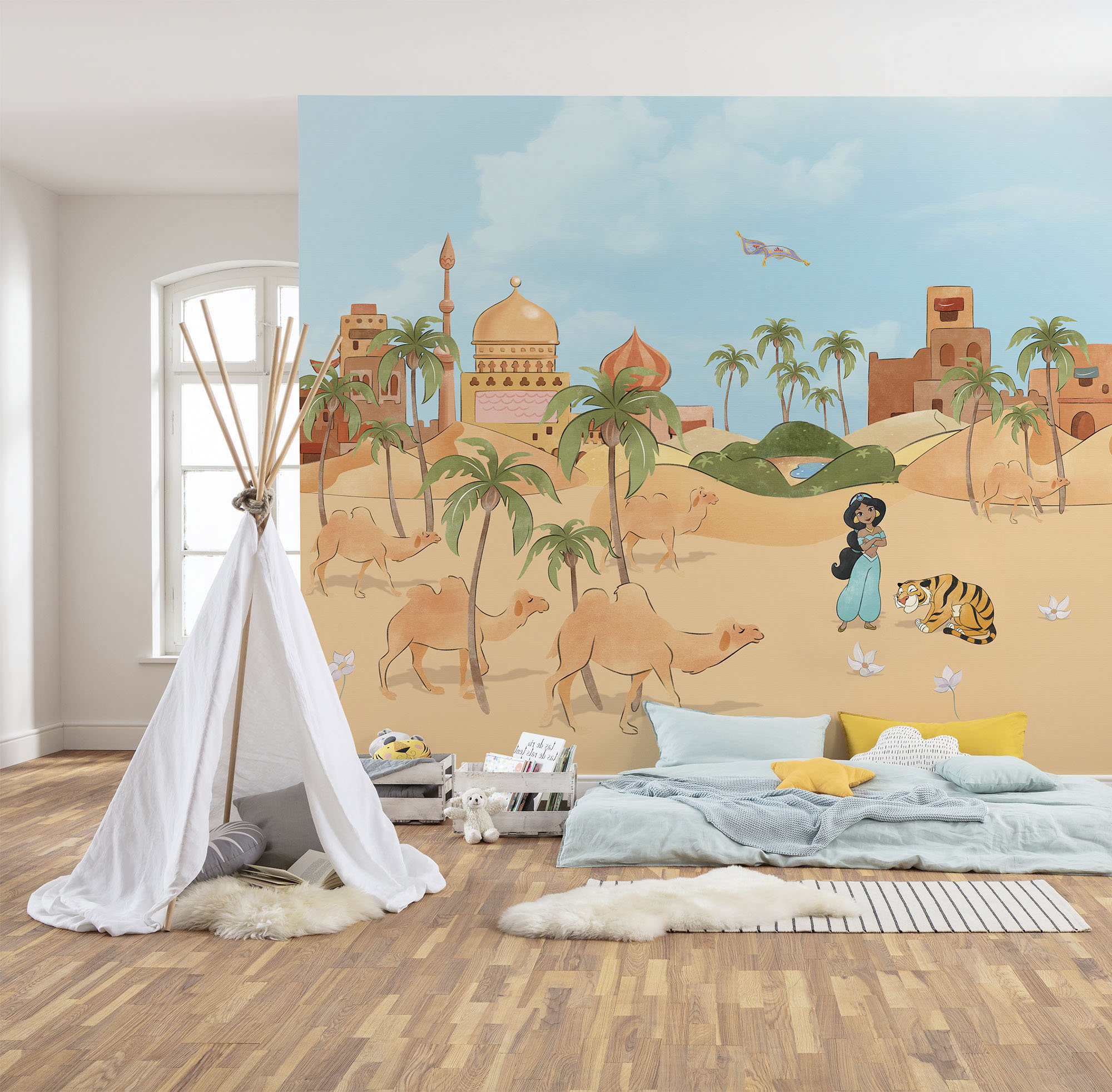 Fototapete KOMAR "Digitaldruck Vlies - Make a wish Jasmin - Größe 300 x 250 cm", bunt, Rollen:, Vlies, Tapeten, Kinderzimmer