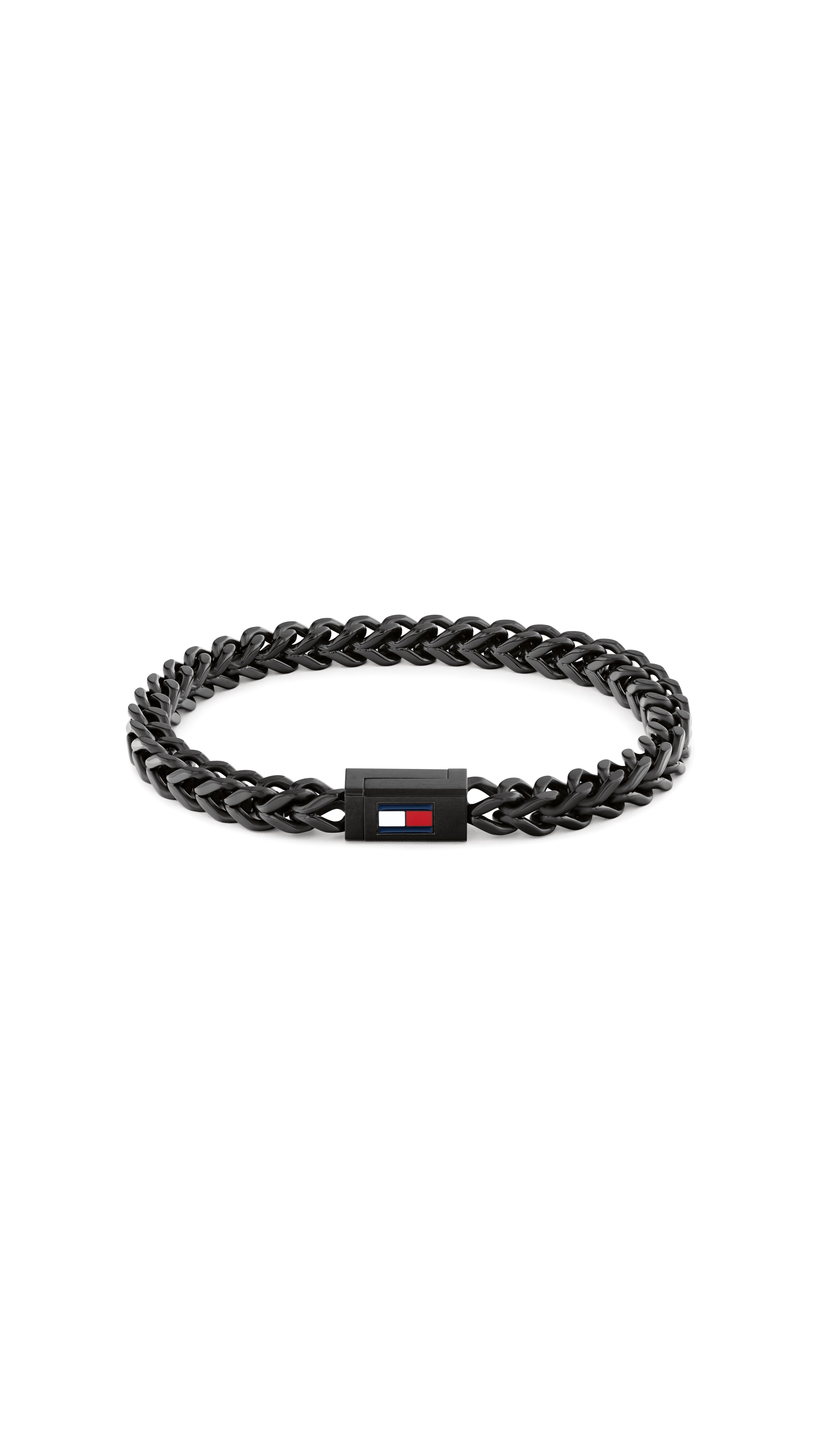 Armband TOMMY HILFIGER "BRAIDED METAL BRACELETS", schwarz, blau, weiß, rot, Armbänder, 19cm, Edelstahl Image