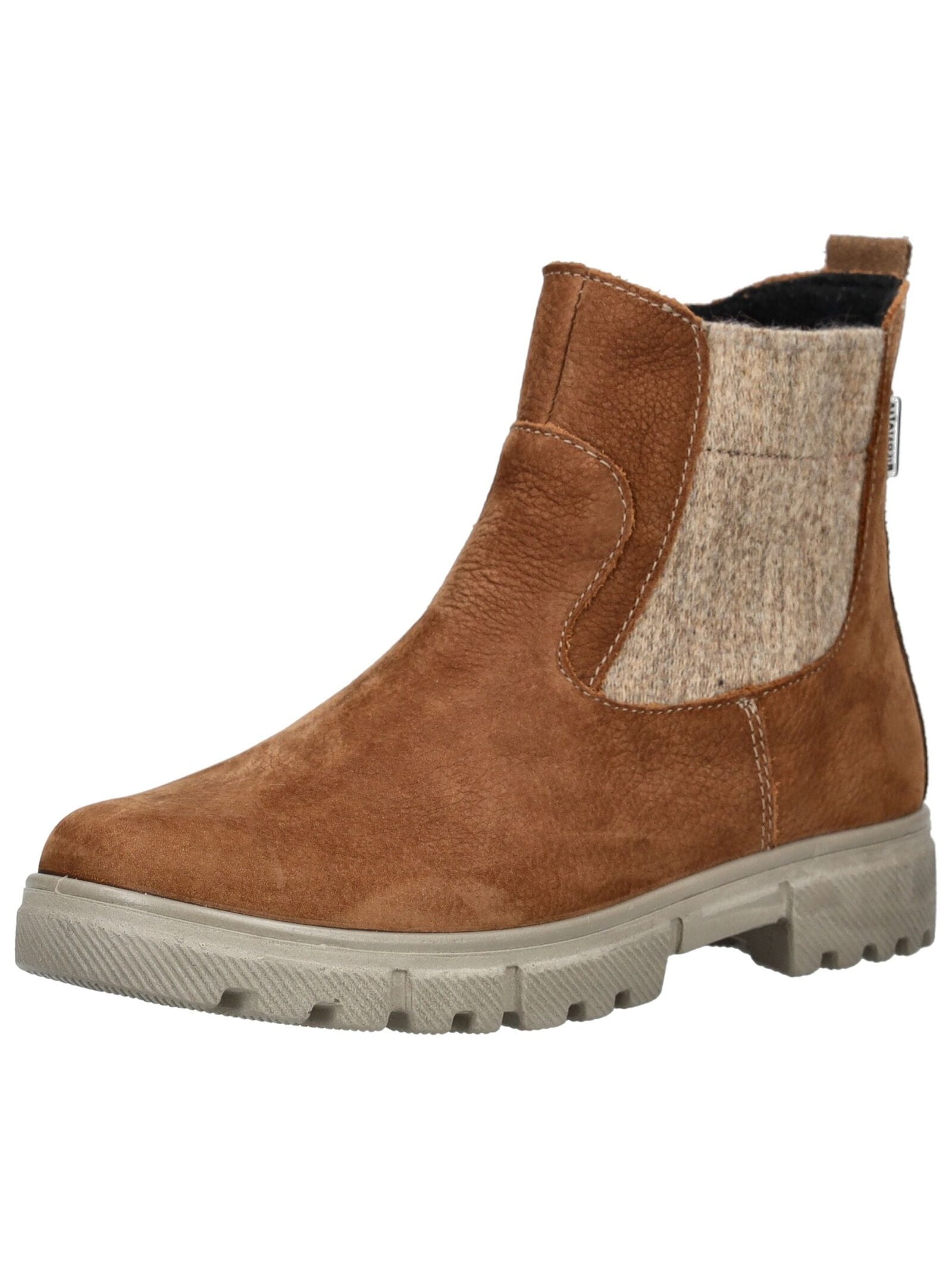 Stiefelette RICOSTA "Ricosta Stiefelette Leder/Textil", Damen, Gr. 35, curry, Leder, Textil, Schuhe Stiefelette