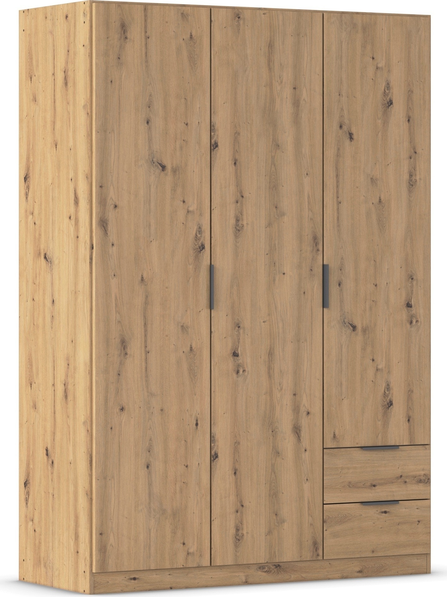 Kleiderschrank RAUCH "Drehtürenschrank Schrank Garderobe Ankleide Schlafzimmer LAGOA", eiche artisan, B:136cm H:197cm T:54cm, Holzwerkstoff, Schränke, mit geräumigen Schubladen, optional mit Aufsatz MADE IN GERMANY Image