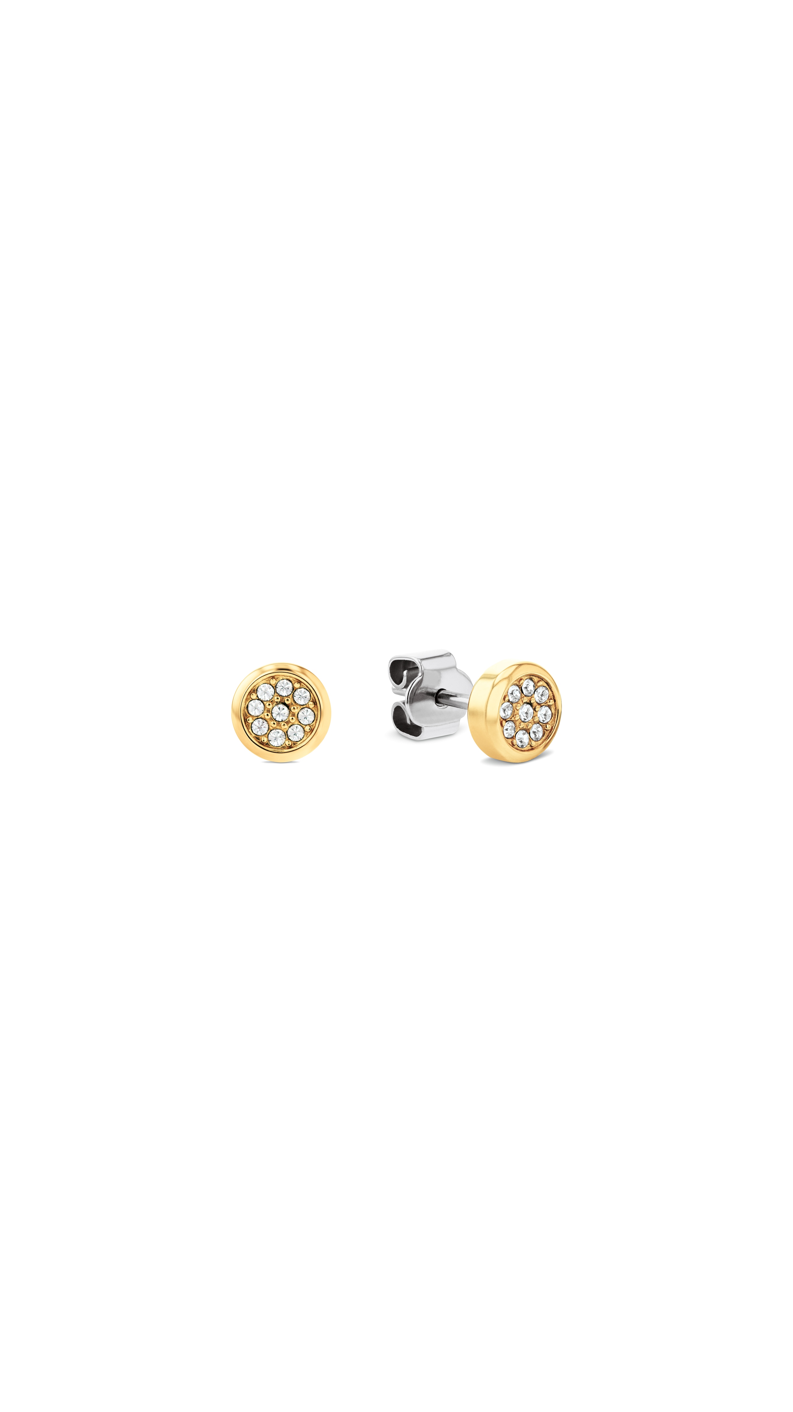 Ohrring-Set TOMMY HILFIGER "EARRING PACK", gelbgoldfarben, edelstahlfarben, kristallweiß, kristallweiß, Ohrringe, Damen, Edelstahl, mit Preciosa Crystal Image