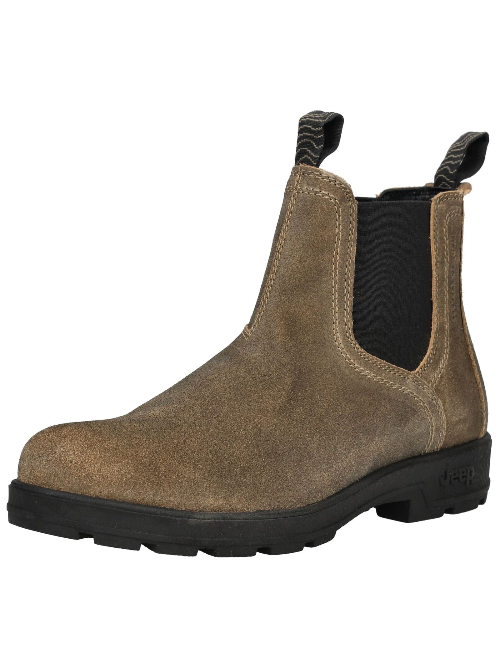 Stiefelette JEEP "Jeep Stiefelette Veloursleder", Herren, Gr. 45, taupe, Veloursleder, Schuhe Stiefelette
