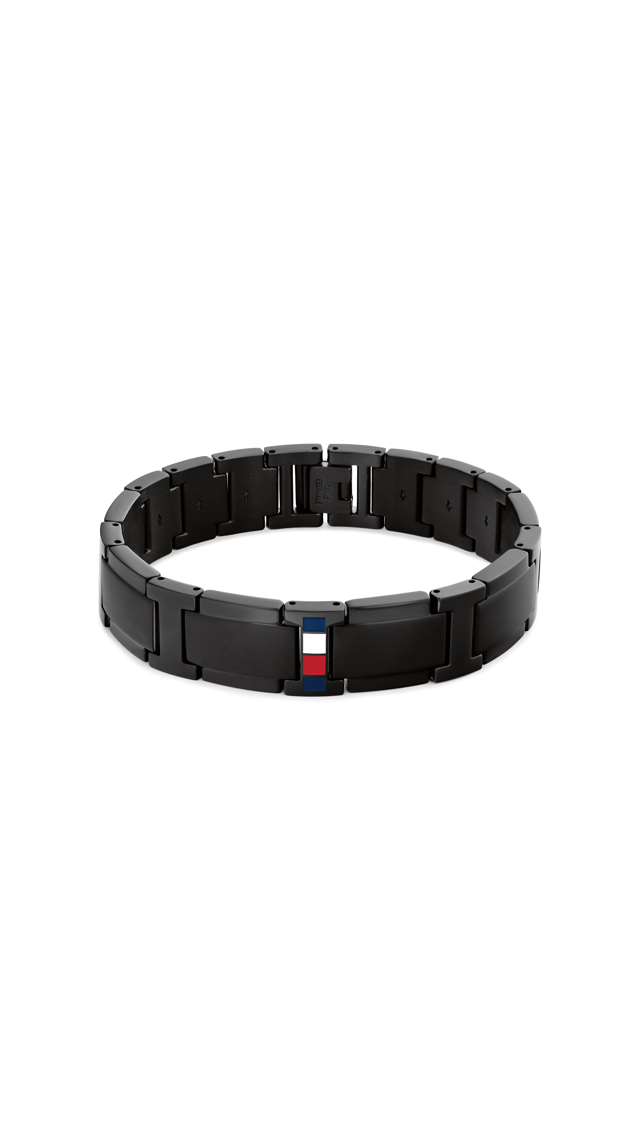 Armband TOMMY HILFIGER "JAMESON", schwarz, blau, weiß, rot, Armbänder, 19cm, Edelstahl Image