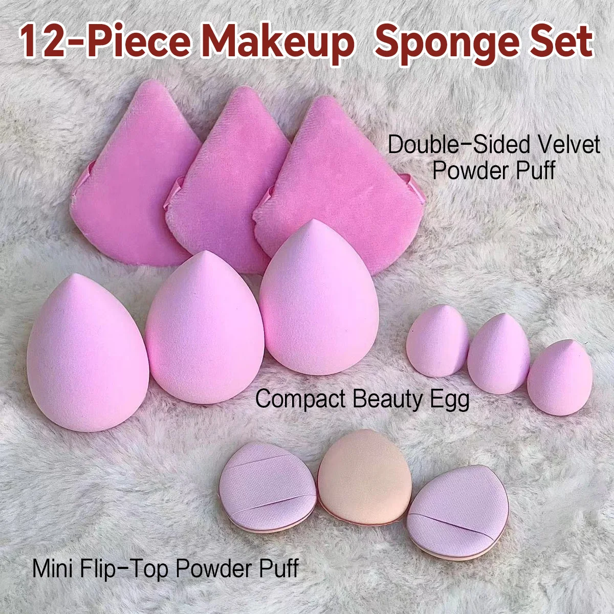 12 Piece Makeup Kit for Women a Makeup Egg a Makeup Puff a Makeup Blender and a Makeup Foundation Sponge Essential Makeup Tools