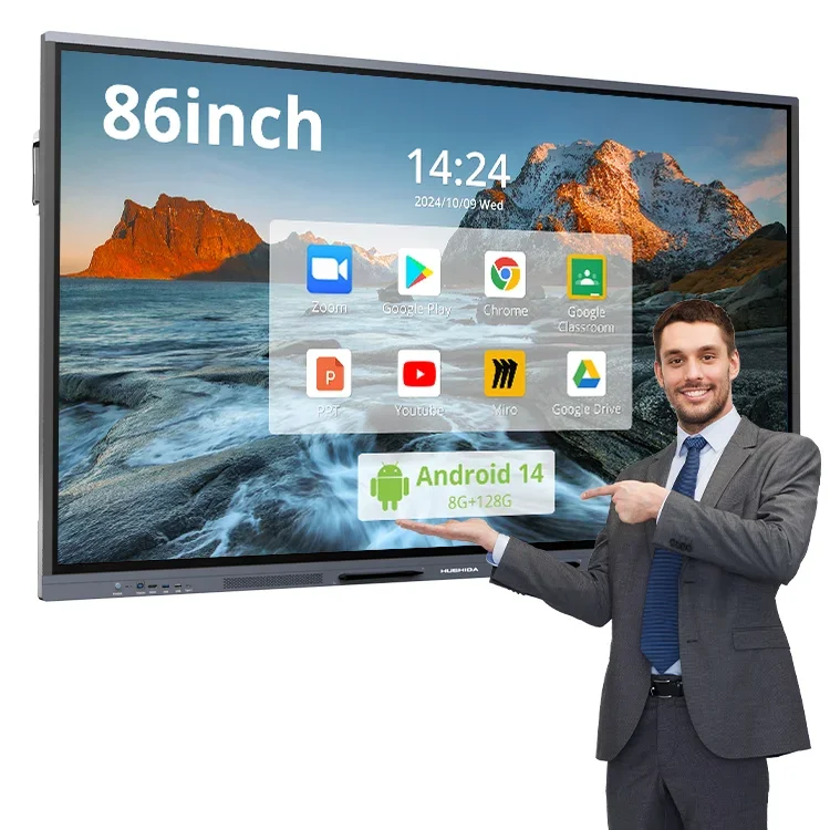 55/65/75/86/100 Zoll Touchscreen LED Display TV Flat Digital Meet LCD Smart White Interactive Board Panel Preis Whiteboard Image
