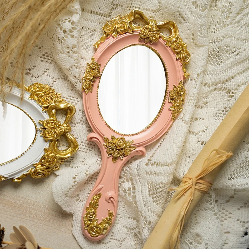 Europäischer Ins Style Kleiner Spiegel Kreativer Retro-Handspiegel Highend Princess Französischer Handspiegel