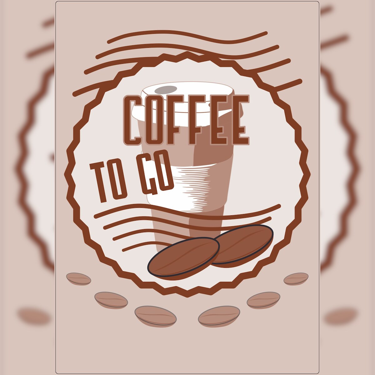 HB-Druck Werbeaufkleber Aufkleber Coffee to go Hochkant A7 (74x105mm) Image