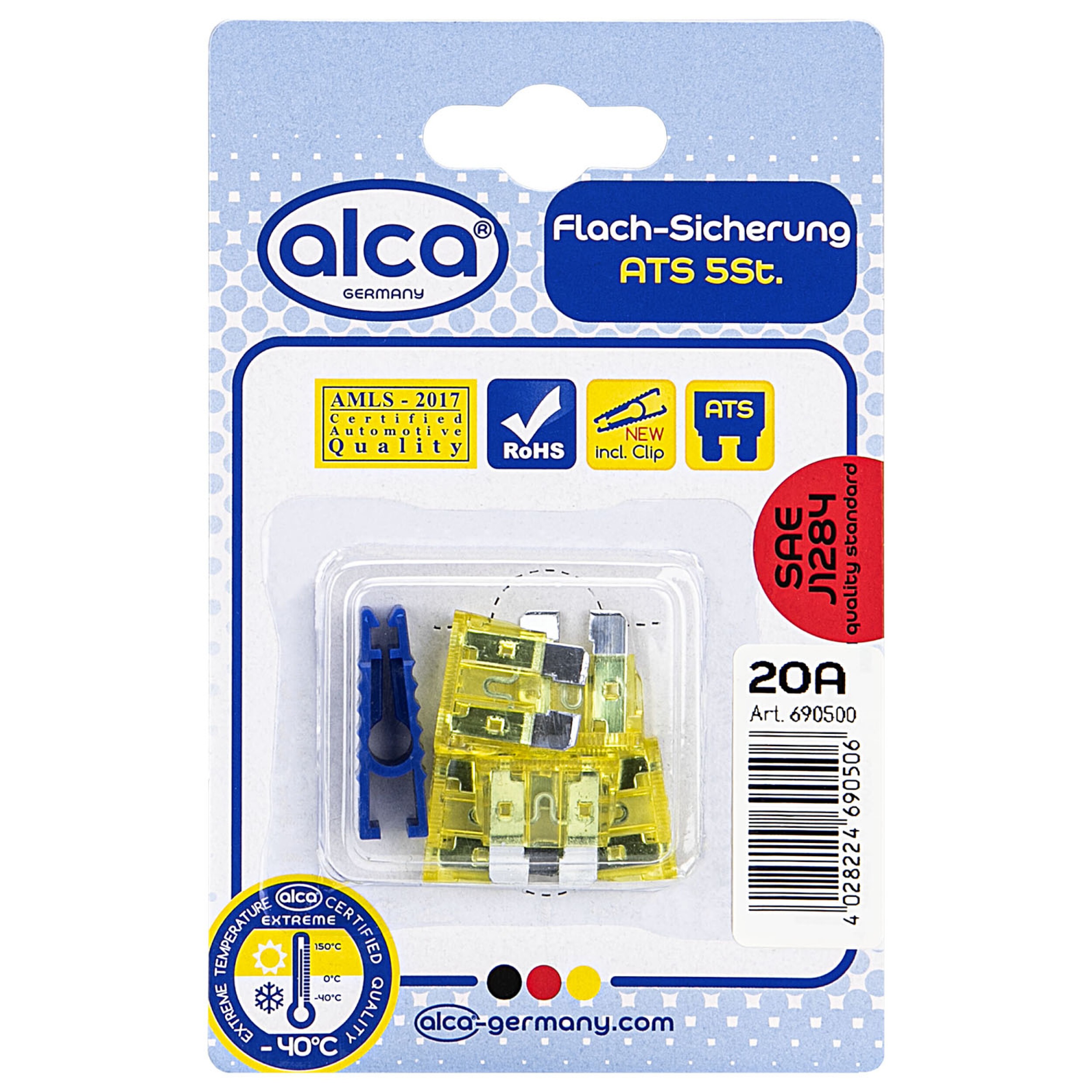 ALCA Flach-Sicherungen 20A; 5St. Blister Sicherung 690500 Image