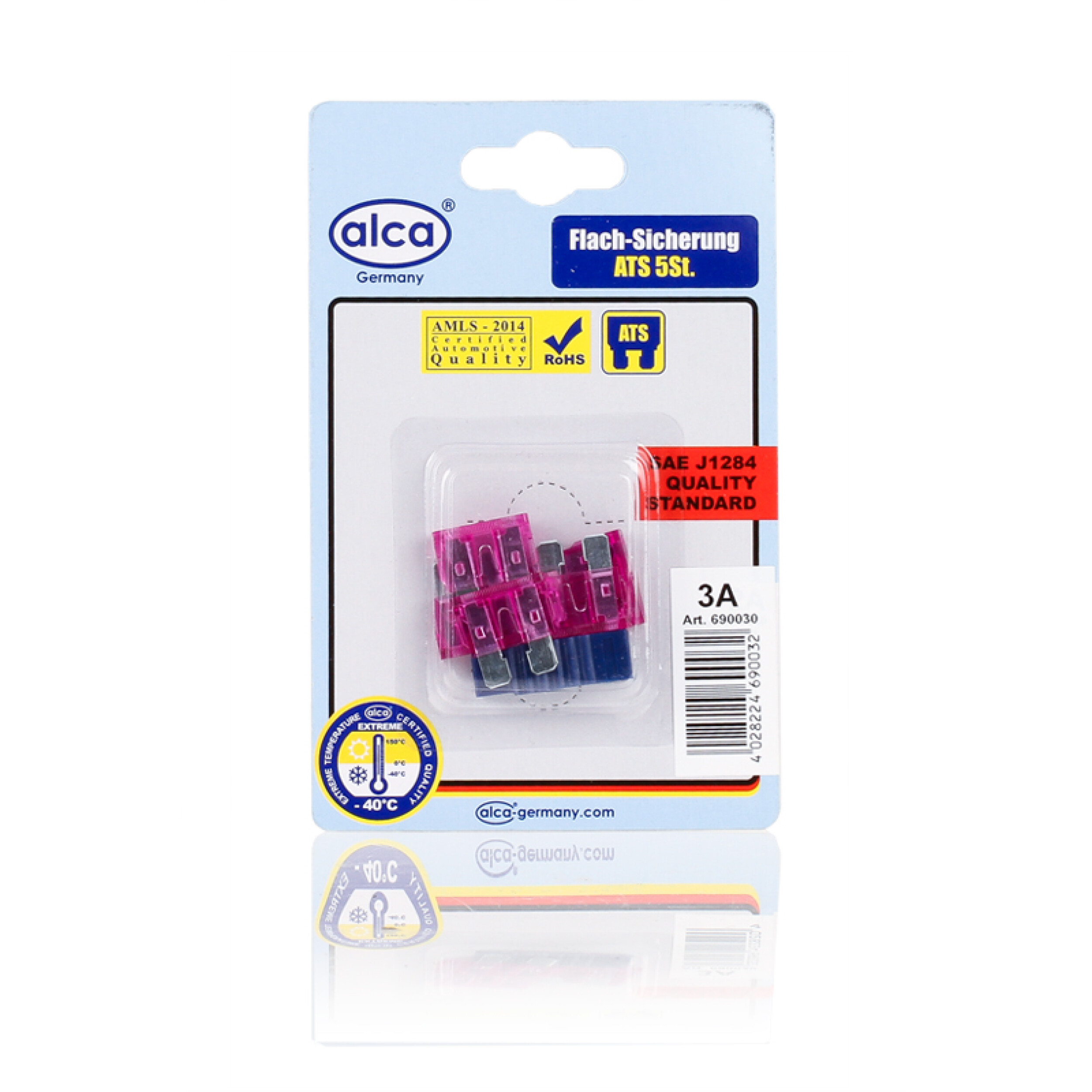 ALCA Flach-Sicherungen 3A; 5St. Blister Sicherung 690030 Image