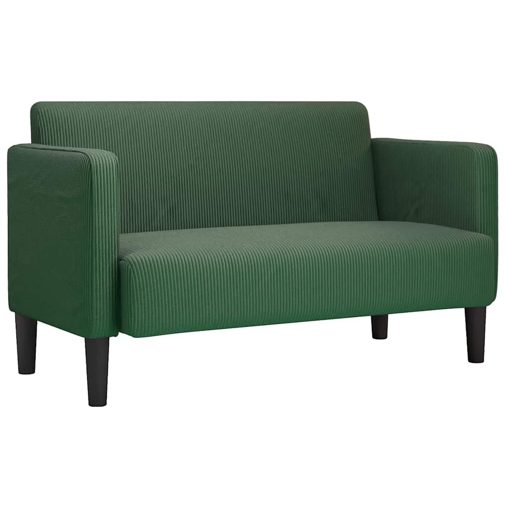 vidaXL Zweisitzer-Sofa Dunkelgrün 109 cm Cordstoff Image