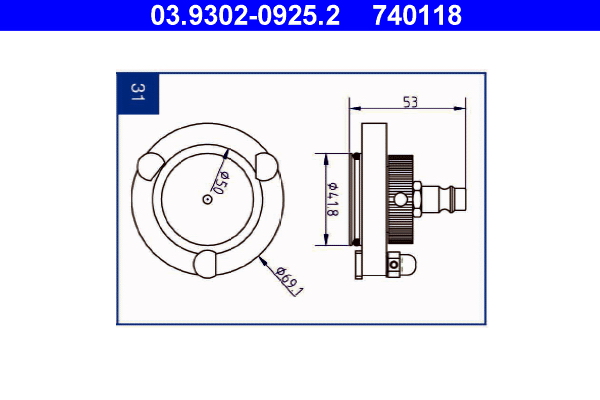 ATE Entlüfterstutzen 03.9302-0925.2 Image