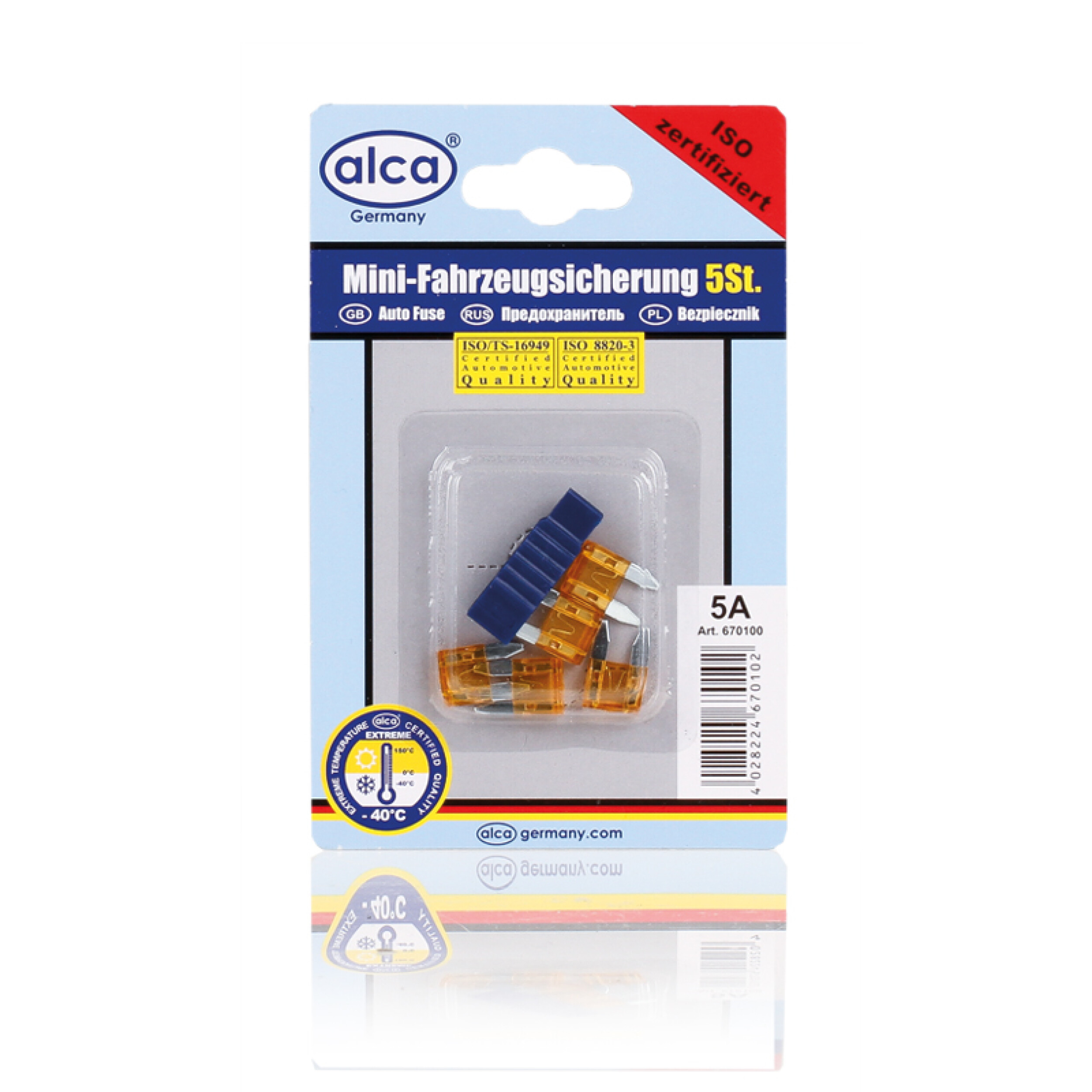 ALCA Mini-Sicherungen 5 A 5St. Blister Sicherung 670100 Image