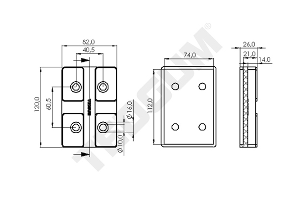 TEDGUM Auflagenteller, Rangierheber TED52238 Image