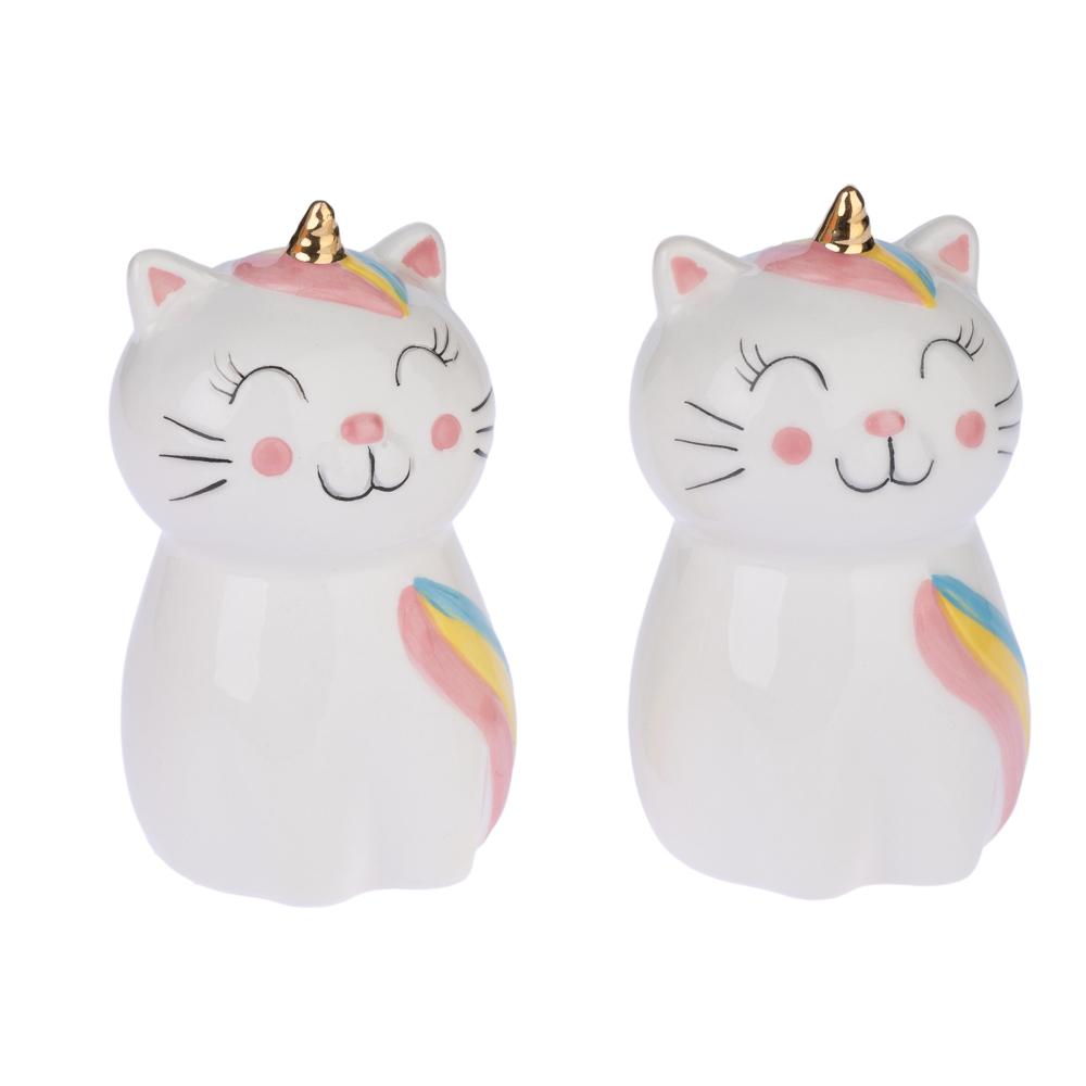 TIAKI Salière et poivrière "Licorne" set de 2 chats