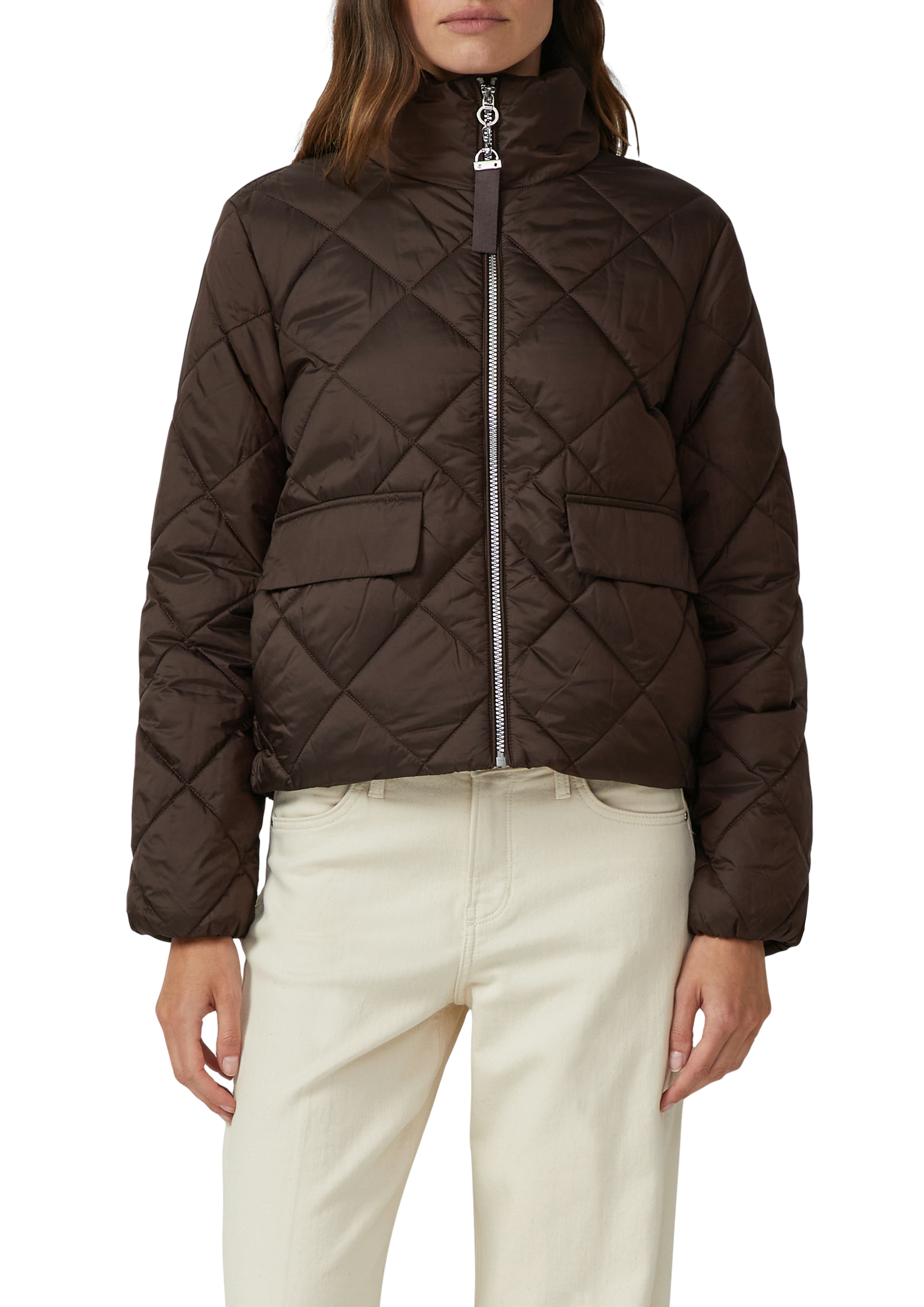 Steppjacke S.OLIVER, Damen, Gr. 34, coffee braun, Web, Obermaterial: 100% Polyester. Futter: 100% Polyester, unifarben, regular fit hüftlang, Rundhals, elastischer Bund, Jacken, mit Stehkragen Image