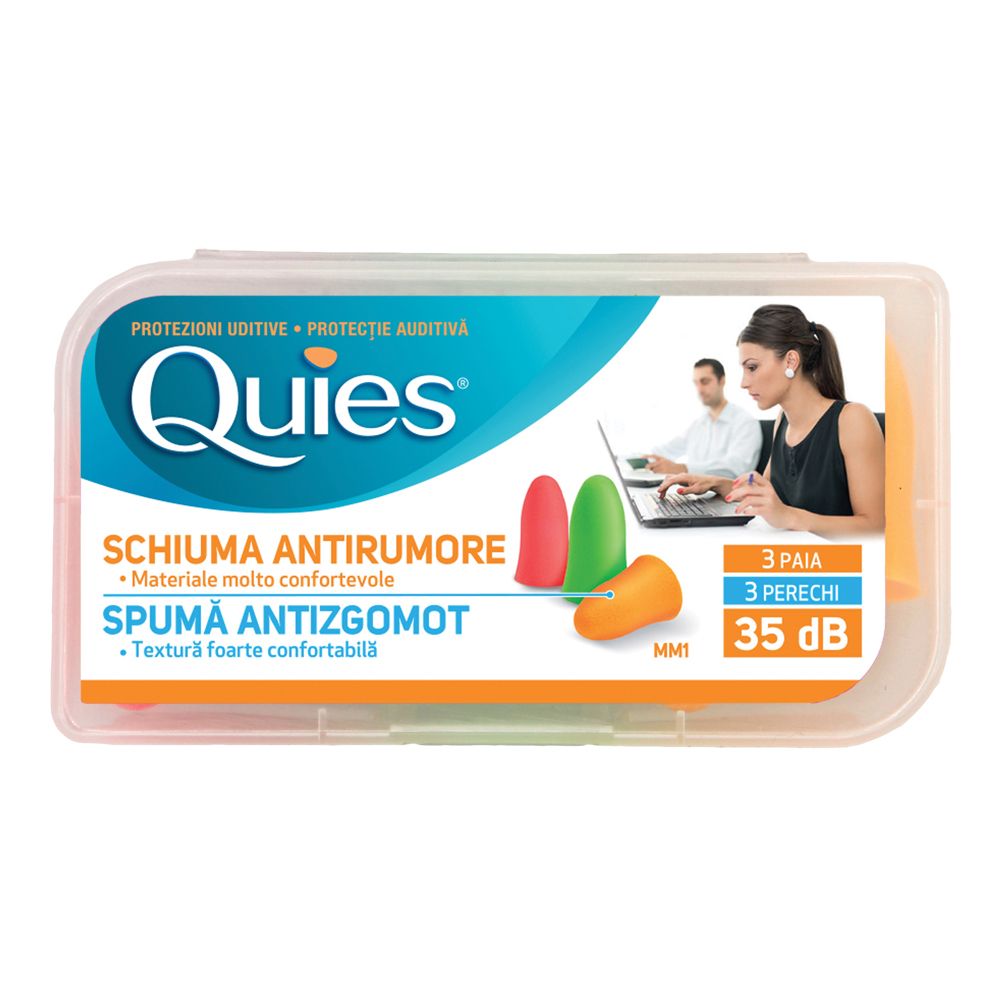 Quies Protezioni Uditive in Schiuma 1 pz Tappi per le orecchie