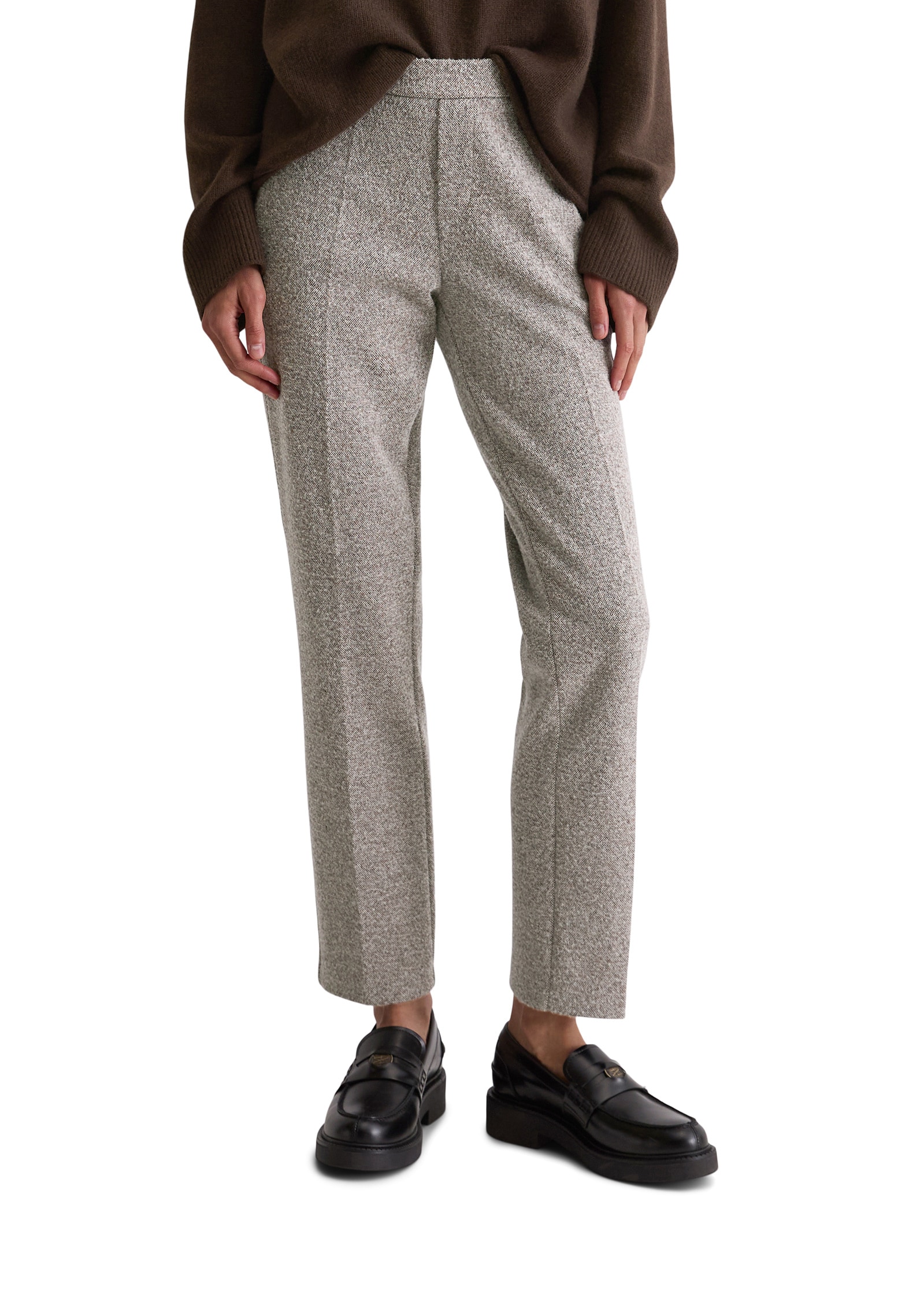 Jerseyhose MARC O'POLO "aus Organic Cotton-Mix", Damen, Gr. 36, Normalgrößen, multi, Obermaterial: 63% Baumwolle, 35% Polyester, 2% Elasthan, unifarben, slim fit knöchelfrei, Hosen Image