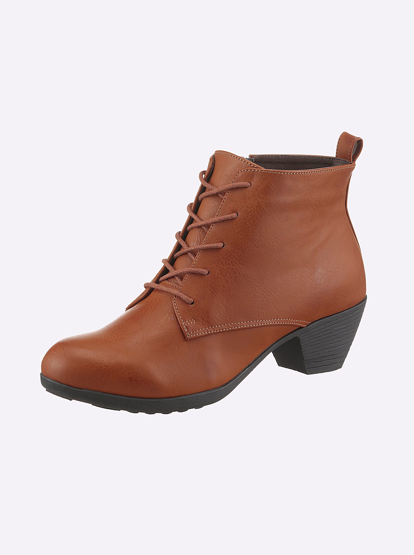 Stiefelette ANDREA CONTI, Damen, Gr. 38, braun (cognac), Lederimitat, Schuhe Stiefelette